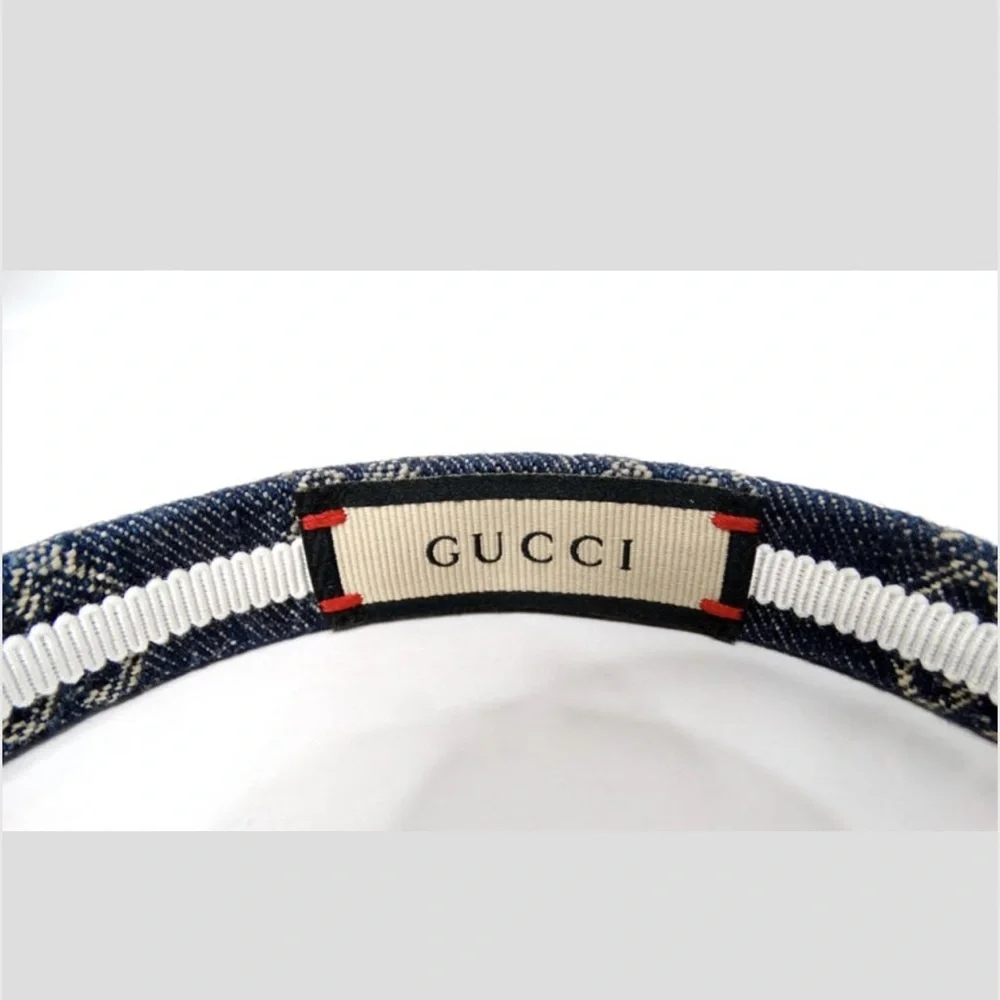 Gucci Blue Denim GG Supreme Monogram Headband